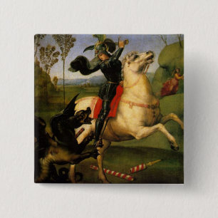 St. George and the Dragon 15 Cm Square Badge