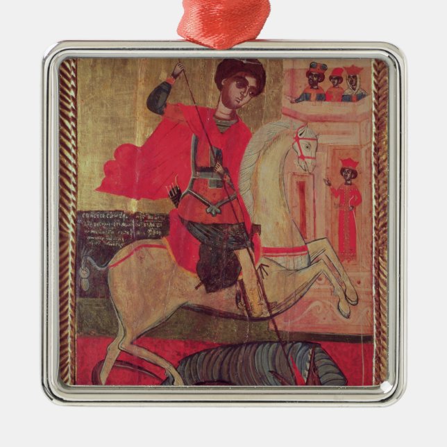 St. George and the Dragon, 1667 Metal Tree Decoration (Front)