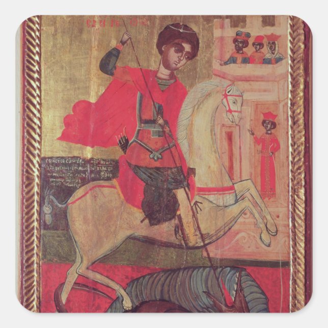 St. George and the Dragon, 1667 Square Sticker (Front)