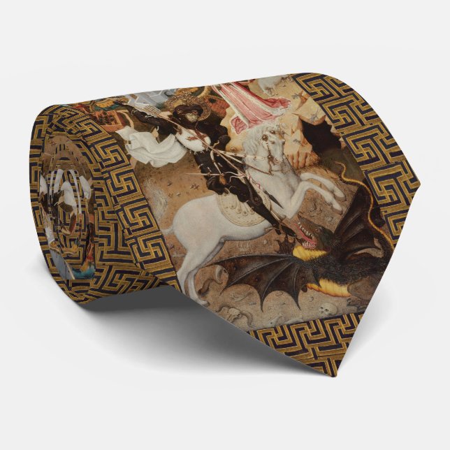 St. George and The Dragon by Bernat Martorell Tie (Rolled)
