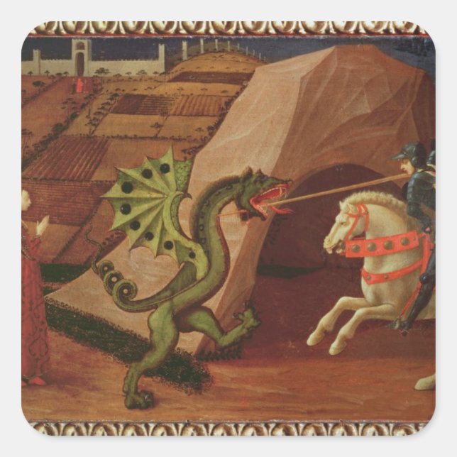 St. George and the Dragon, c.1439-40 Square Sticker (Front)