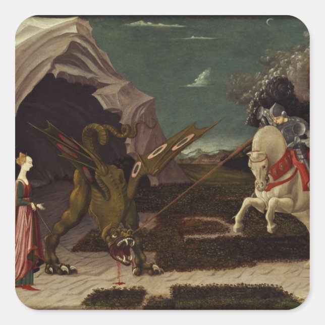 St. George and the Dragon, c.1470 Square Sticker (Front)