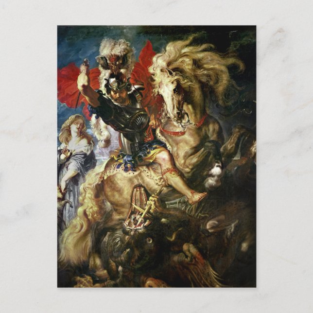 St. George and the Dragon, c.1606 Postcard (Front)