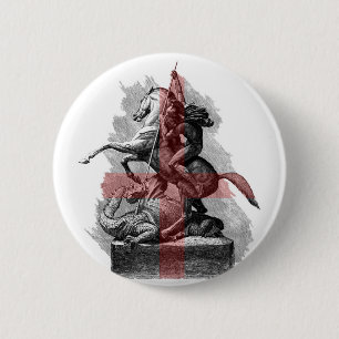 St George And The Dragon England 6 Cm Round Badge