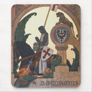 St George and the Dragon - Heinrich Lefler Mouse Mat
