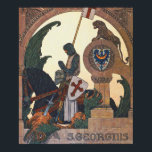 St George and the Dragon - Heinrich Lefler Poster<br><div class="desc">Saint George Praying After Slaying The Dragon,  c. 1899 by Heinrich Lefler. Lefler was an Austrian painter,  graphic artist and stage designer. The legend of Saint George defeating the dragon was a popular subject,  both in mediaeval art and 19th century Pre-Raphaelite paintings.</div>