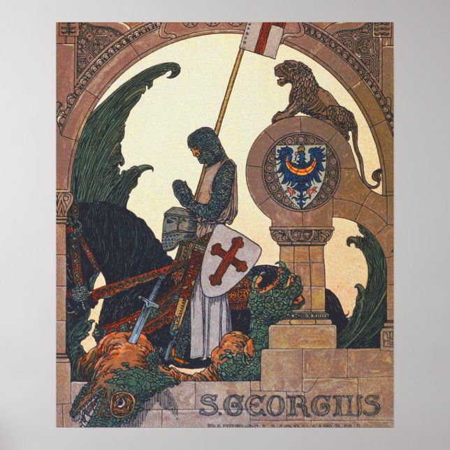St George and the Dragon - Heinrich Lefler Poster (Front)