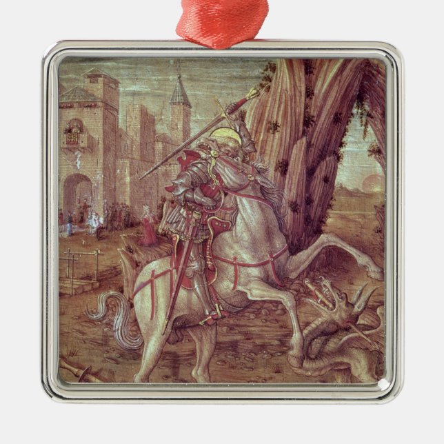 St. George and the Dragon Metal Tree Decoration (Front)