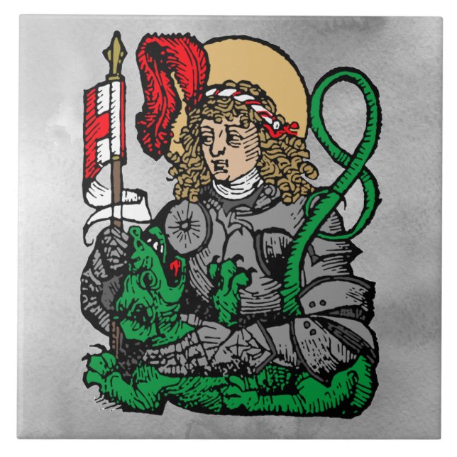 St. George and the Dragon (Nuremberg) Ceramic Tile (Front)