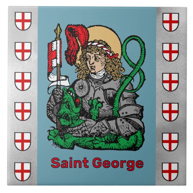 St. George and the Dragon (Nuremberg) Ceramic Tile (Front)