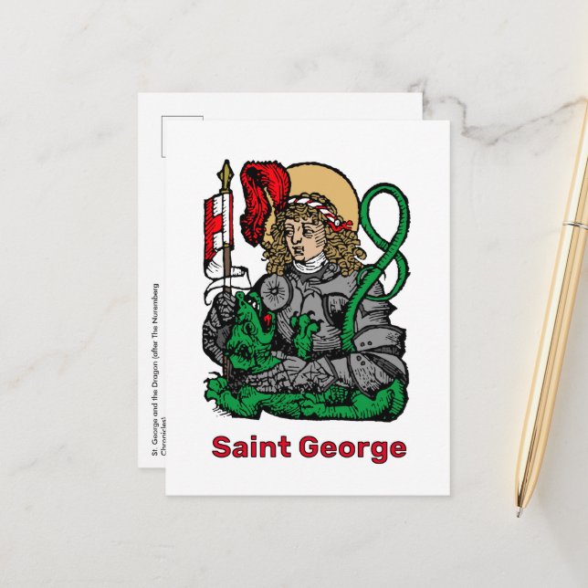 St. George and the Dragon (Nuremberg) Postcard (Front/Back In Situ)
