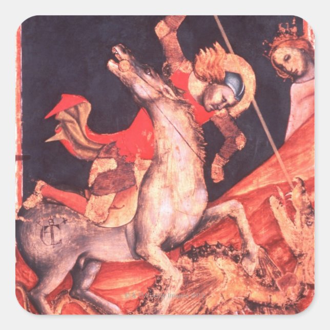 St. George and the Dragon Square Sticker (Front)
