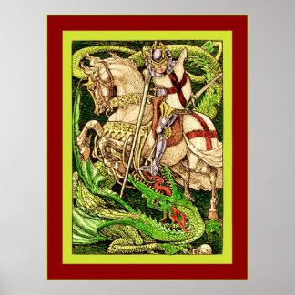 St. George and the Dragon ~ Vintage Art Nouveau Poster