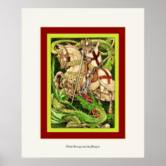 St. George and the Dragon ~ Vintage Art Nouveau Poster