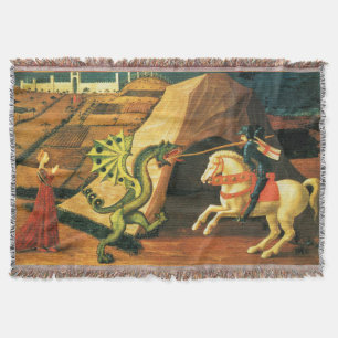ST. GEORGE, DRAGON AND PRINCESS by Paolo Uccello Throw Blanket