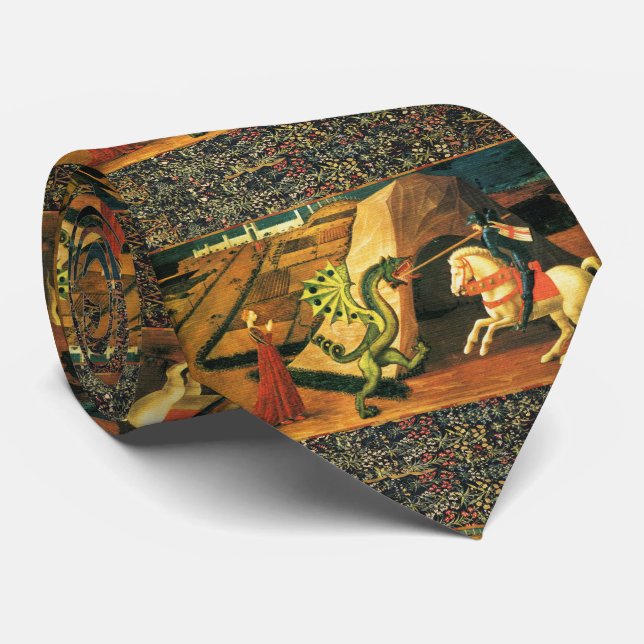 ST. GEORGE, DRAGON AND PRINCESS by Paolo Uccello Tie (Rolled)