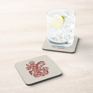 St George Dragon Jerusalem Cross Heritage Tattoo Coaster