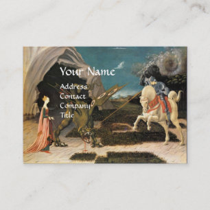 ST.GEORGE,DRAGON ,PRINCESS RED RUBY GEM MONOGRAM BUSINESS CARD