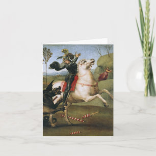 St. George Fighting Dragon Raphael Fine Art Card