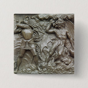 St. George Fighting the Dragon 15 Cm Square Badge