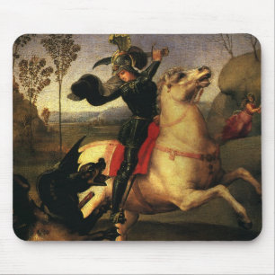 St. George Fighting the Dragon by Raphael Sanzio Mouse Mat