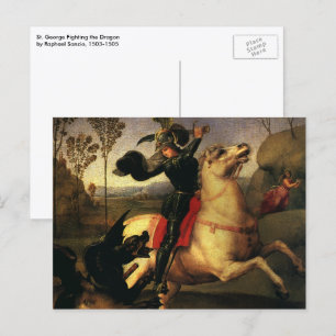 St. George Fighting the Dragon by Raphael Sanzio Postcard