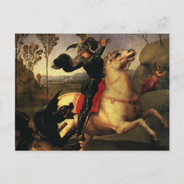 St. George Fighting the Dragon by Raphael Sanzio Postcard (Front)