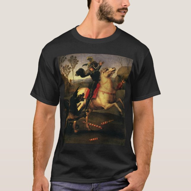 St. George Fighting the Dragon by Raphael Sanzio T-Shirt (Front)