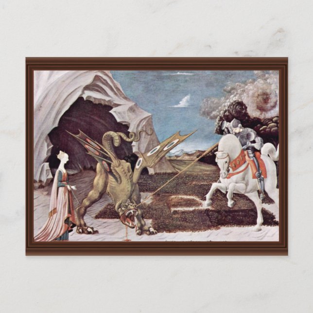 St. George Fighting The Dragon By Uccello Paolo Postcard (Front)