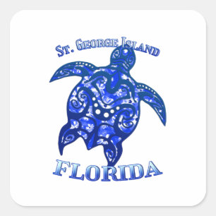 St. George Florida Vacation Tribal Turtle Square Sticker