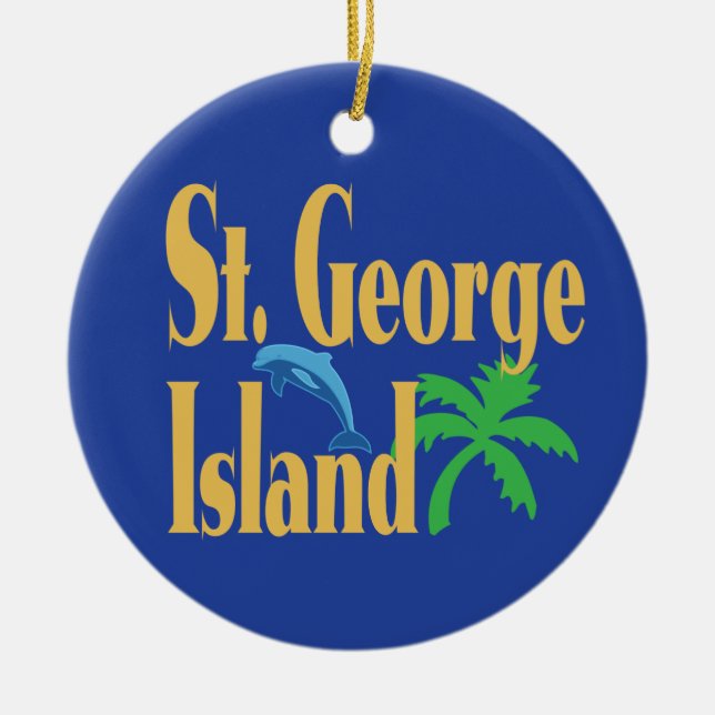 St. George Island Florida Ceramic Tree Decoration (Front)