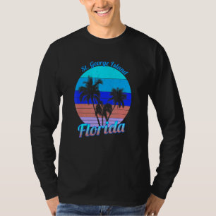 St George Island Florida Retro Tropical Palm Tree T-Shirt