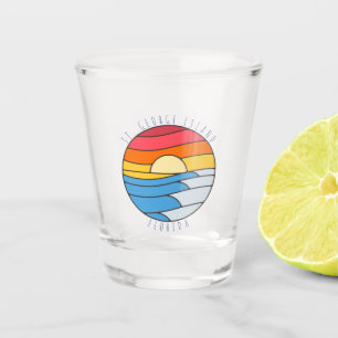 St. George Island Florida Vintage Beach Sunset Shot Glass