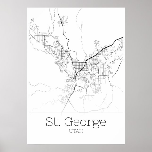 St. George Map - Utah - City Map Poster (Front)