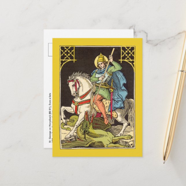 St. George on Horseback (BS 01) Postcard (Front/Back In Situ)