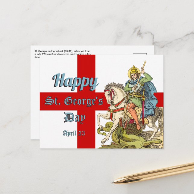 St. George on Horseback (BS 01) Postcard (Front/Back In Situ)