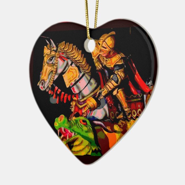 St. George Posterised Ceramic Tree Decoration (Left)