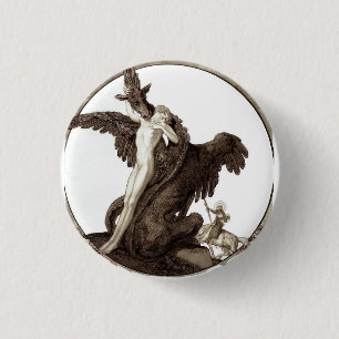St. George Rescuing a Maiden from a Dragon 3 Cm Round Badge