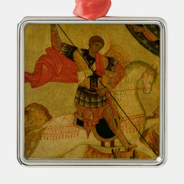 St. George slaying the Dragon Metal Tree Decoration (Front)