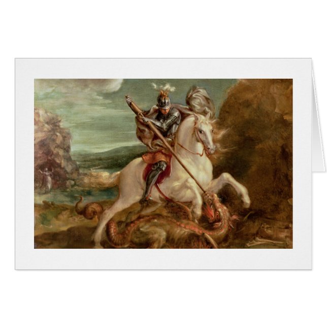 St. George slaying the dragon, (oil on panel) (Front Horizontal)