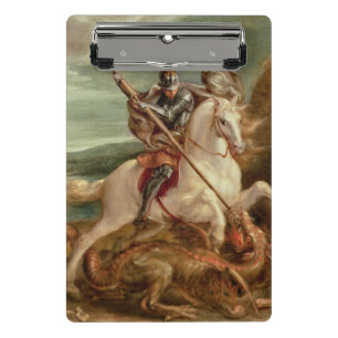 St. George slaying the dragon, (oil on panel) Mini Clipboard
