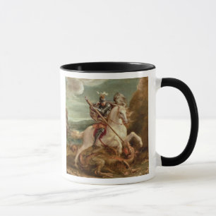 St. George slaying the dragon, (oil on panel) Mug