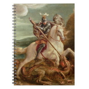 St. George slaying the dragon, (oil on panel) Notebook