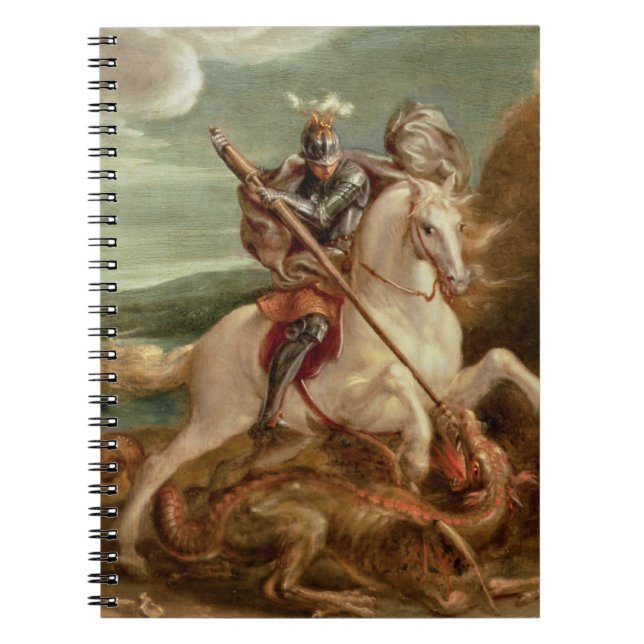 St. George slaying the dragon, (oil on panel) Notebook (Front)