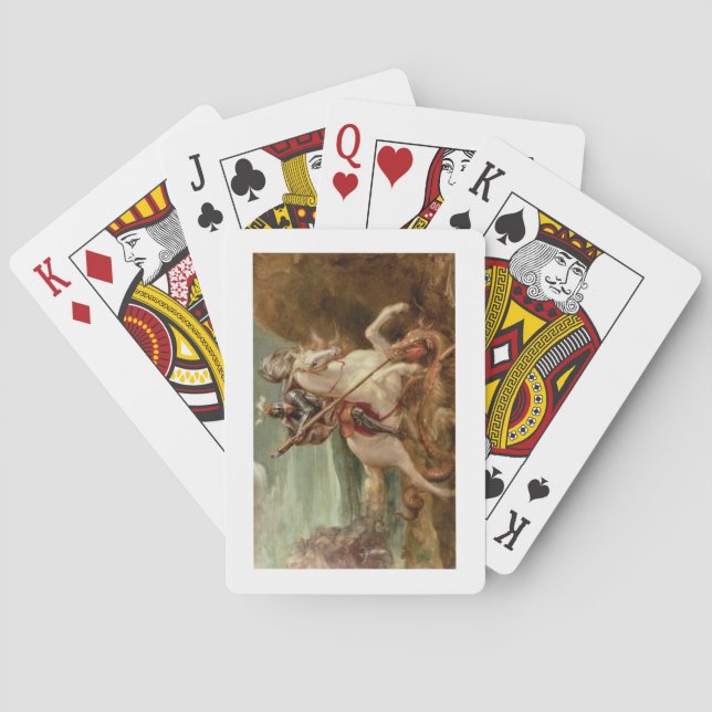 St. George slaying the dragon, (oil on panel) Playing Cards (Back)
