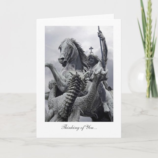 St George Slays the Dragon - Thinking of You Card (Front)