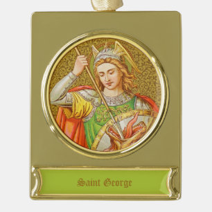 St. George (SNV 13) Gold Plated Banner Ornament