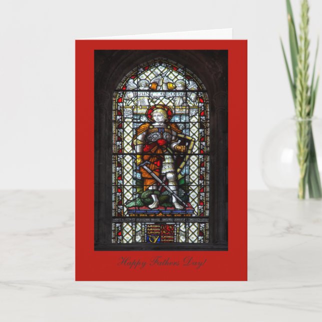 St George stained glass window - Happy Fathers Day Card (Front)