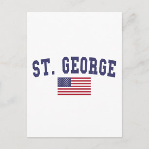 St. George US Flag Postcard
