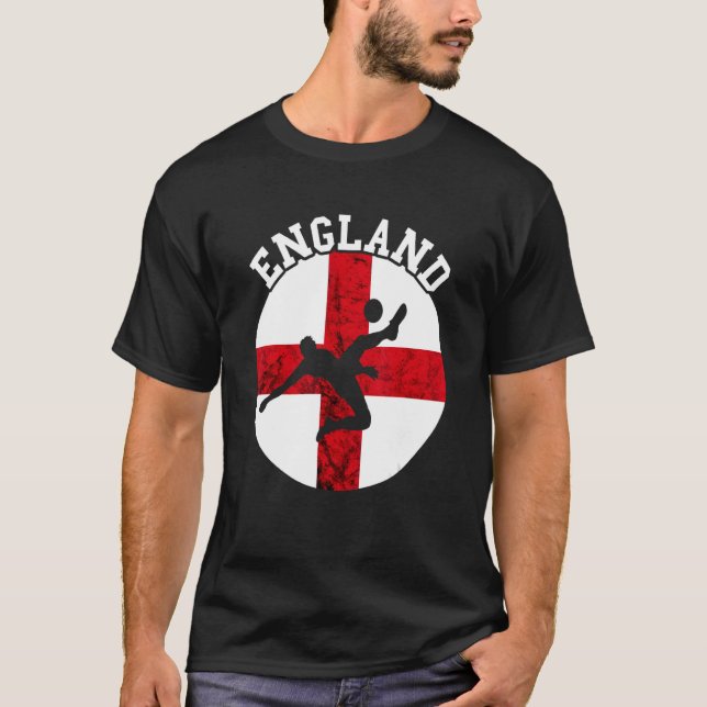 St George's Cross English Soccer Team English Flag T-Shirt (Front)